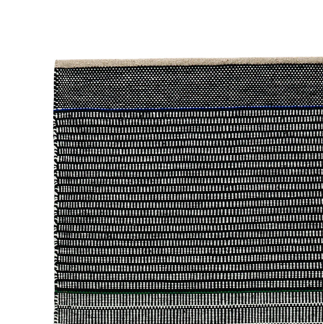 Tribulus One wool carpet 80x250 cm, Black/white/blue/green Kateha