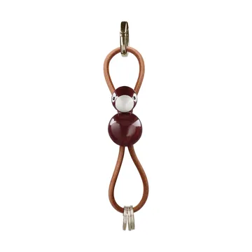 Kay Bojesen bird keyring - Bordeaux, natural leather - Kay Bojesen Denmark