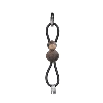 Kay Bojesen bird keyring - Smoked oak, black leather - Kay Bojesen Denmark