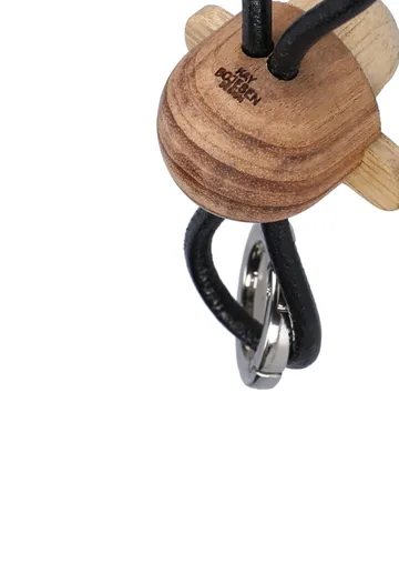 Kay Bojesen monkey keyring - Teak-limb wood, black leather - Kay Bojesen Denmark
