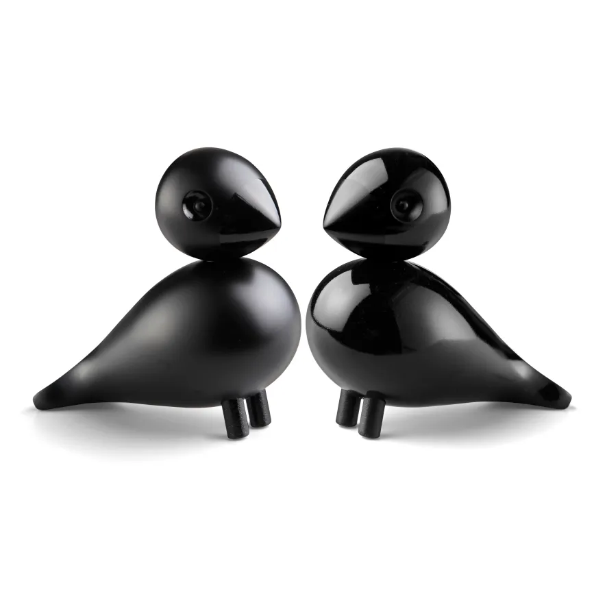 Kay Bojesen wooden figurine lovebirds set, Black, 8,8 cm Kay Bojesen Denmark