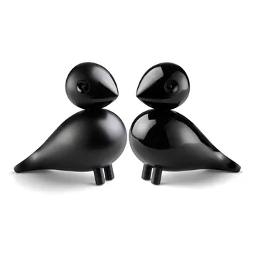 Kay Bojesen wooden figurine lovebirds set - Black, 8,8 cm - Kay Bojesen Denmark