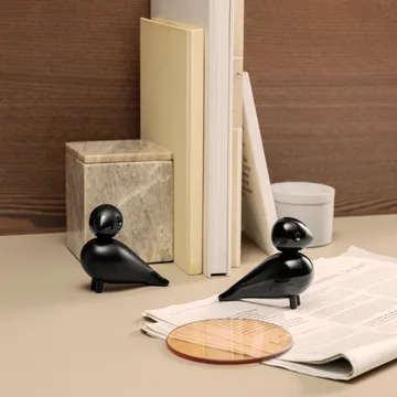 Kay Bojesen wooden figurine lovebirds set - Black, 8,8 cm - Kay Bojesen Denmark