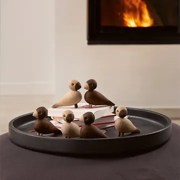 Kay Bojesen wooden figurine lovebirds set - Smoked oak, 8,8 cm - Kay Bojesen Denmark