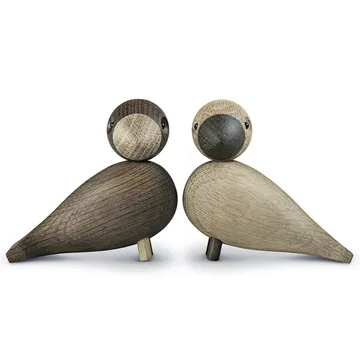 Kay Bojesen wooden figurine lovebirds set - Smoked oak, 8,8 cm - Kay Bojesen Denmark