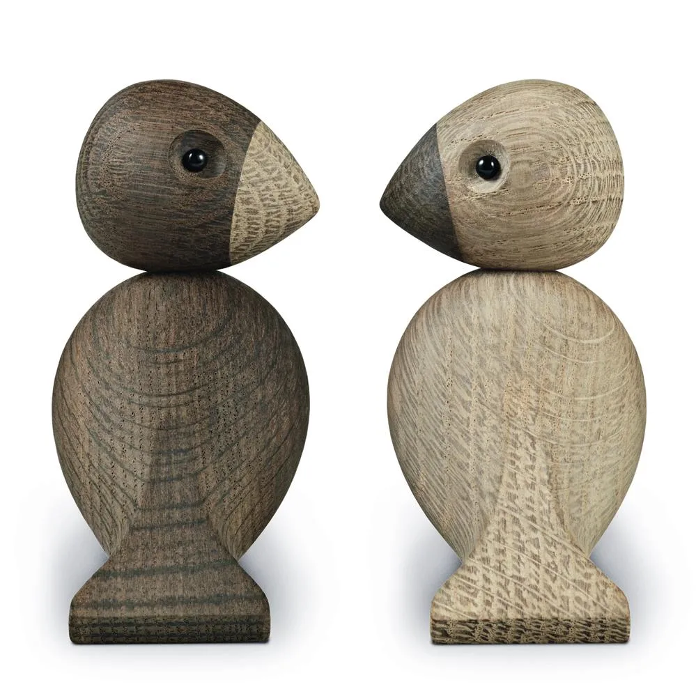 Kay Bojesen wooden figurine lovebirds set, Smoked oak, 8,8 cm Kay Bojesen Denmark