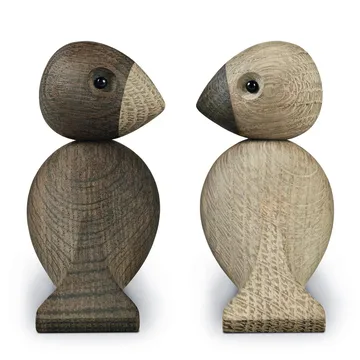 Kay Bojesen wooden figurine lovebirds set - Smoked oak, 8,8 cm - Kay Bojesen Denmark