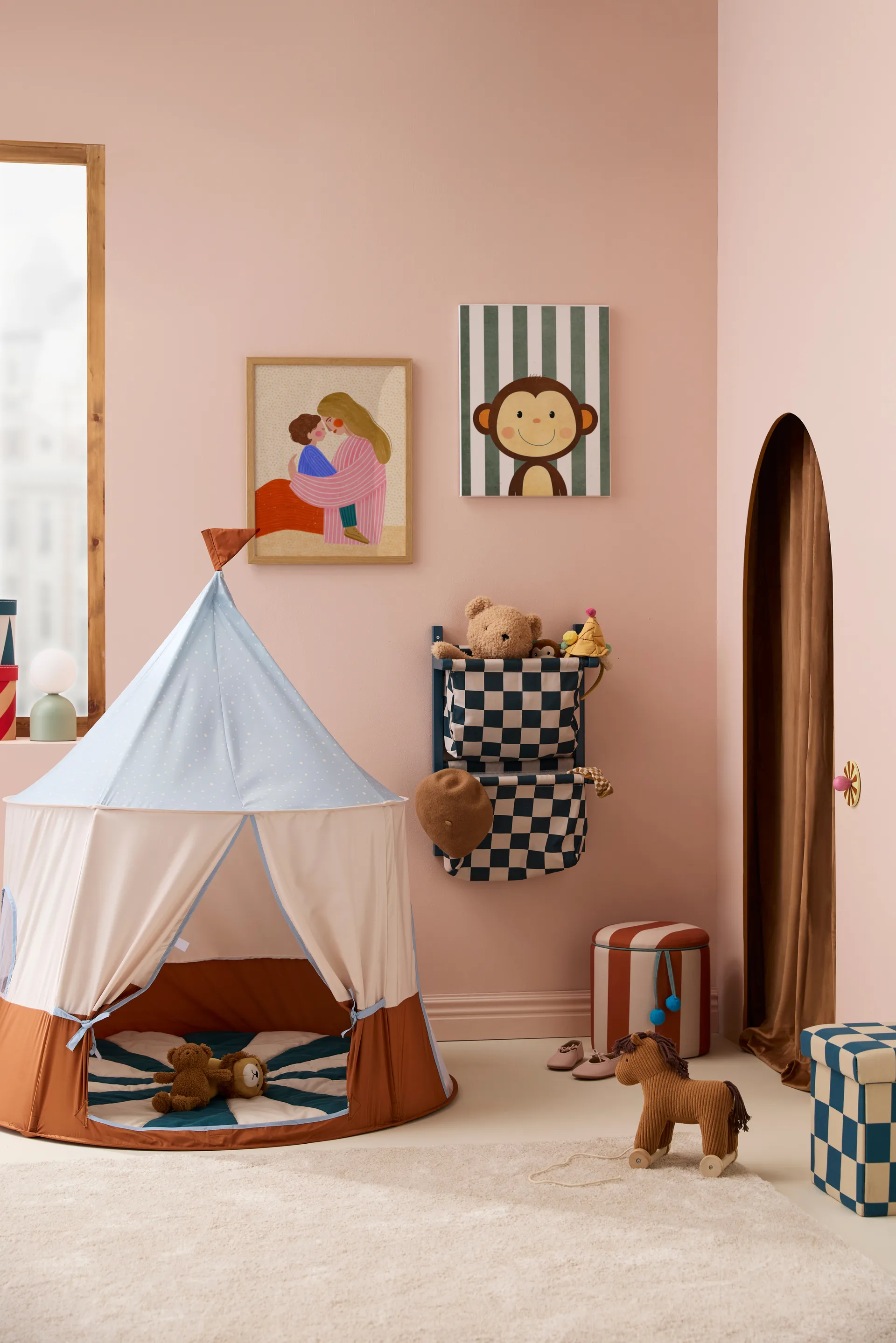 Circus play mat, Blue-green, Ø112x2 cm Kid's Concept