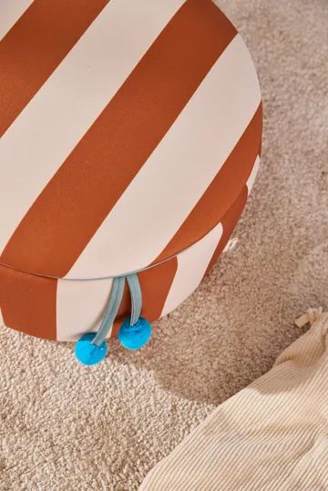 Storage cylinder pouf - Brown, Ø40x30.5 cm - Kid's Concept