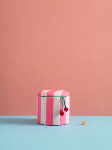 Storage cylinder pouf - Pink, Ø40x30.5 cm - Kid's Concept