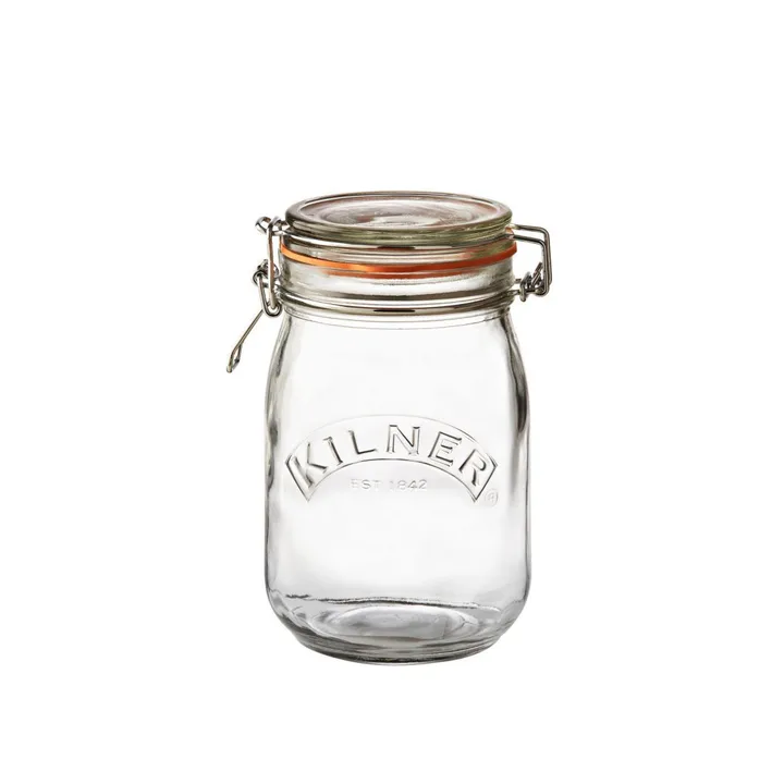 Kilner round jar with clamp - Clear, 1 L - Kilner