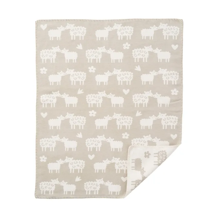 Bää cotton baby blanket - Greige, 70x90 cm - Klippan Yllefabrik