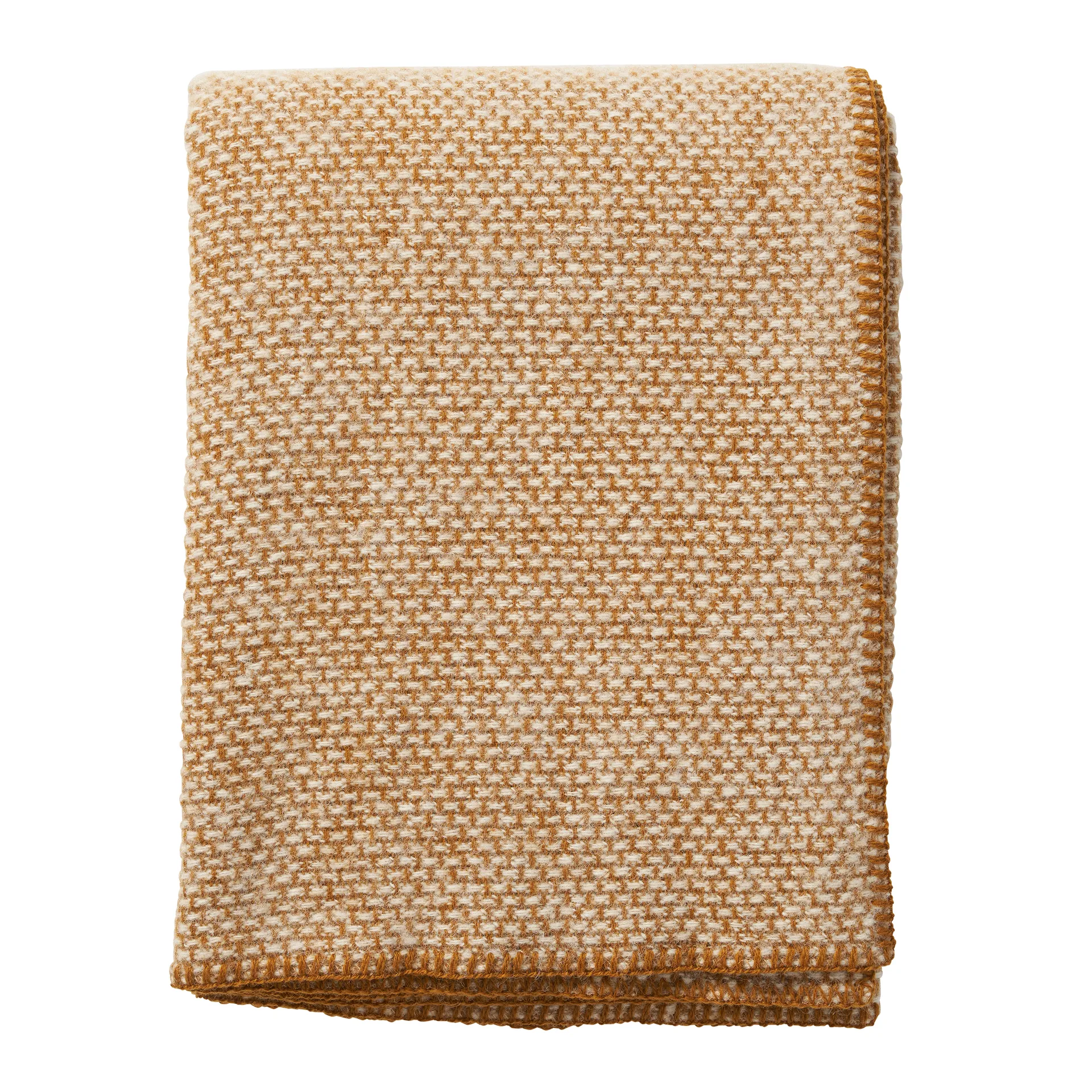 Domino wool blanket, Crème caramel, 130x180 cm Klippan Yllefabrik