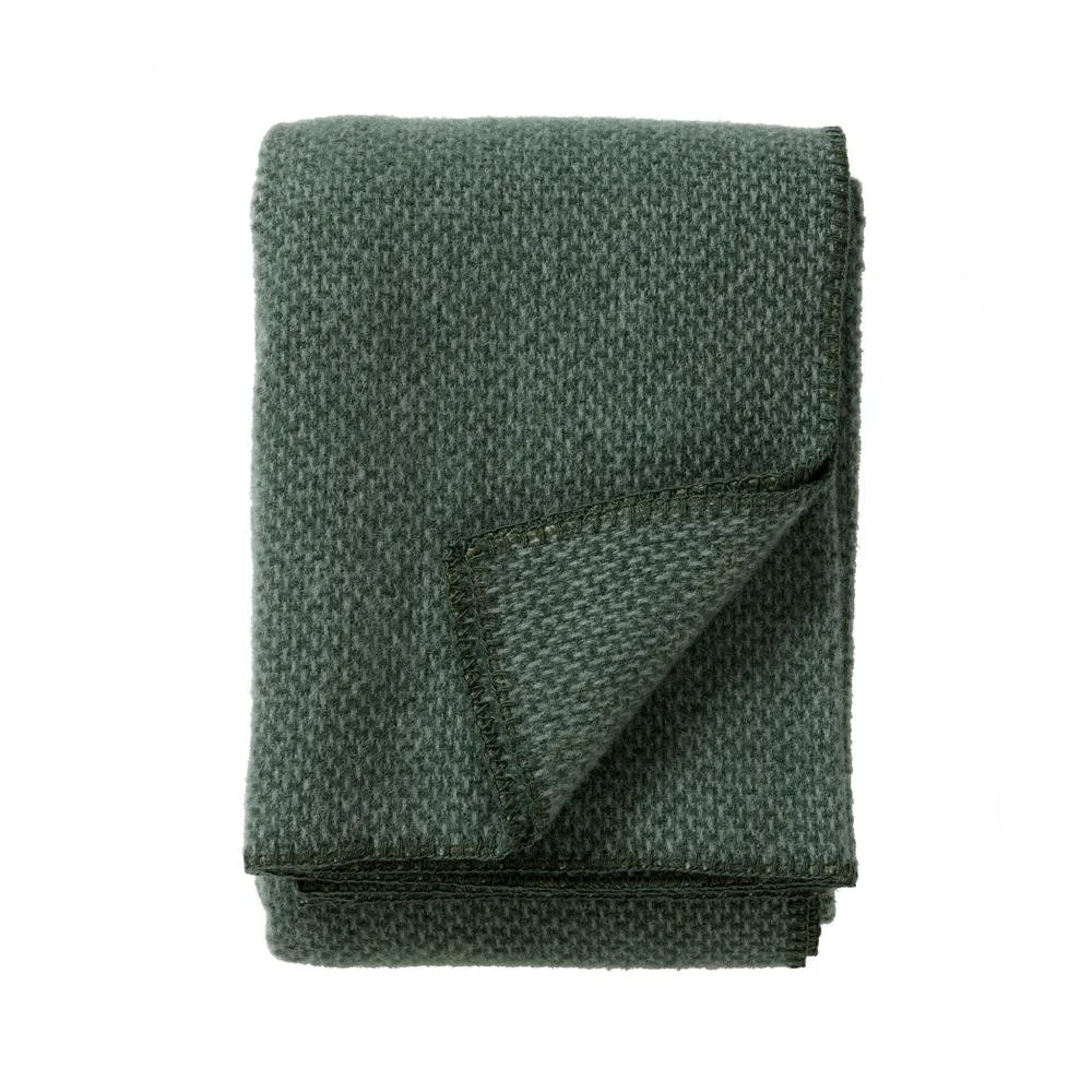 Domino wool blanket, Green, 130x180 cm Klippan Yllefabrik
