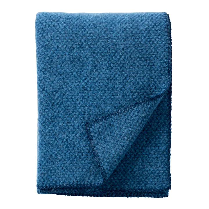 Domino wool blanket - Sea blue (blue), 130x180 cm - Klippan Yllefabrik
