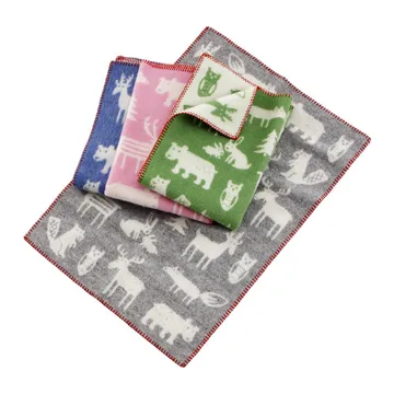 Forest childrens blanket - blue - Klippan Yllefabrik