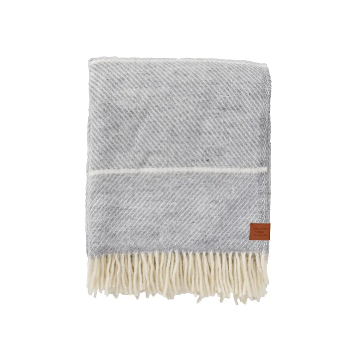 Frank wool throw 130x200 cm - Grey - Klippan Yllefabrik