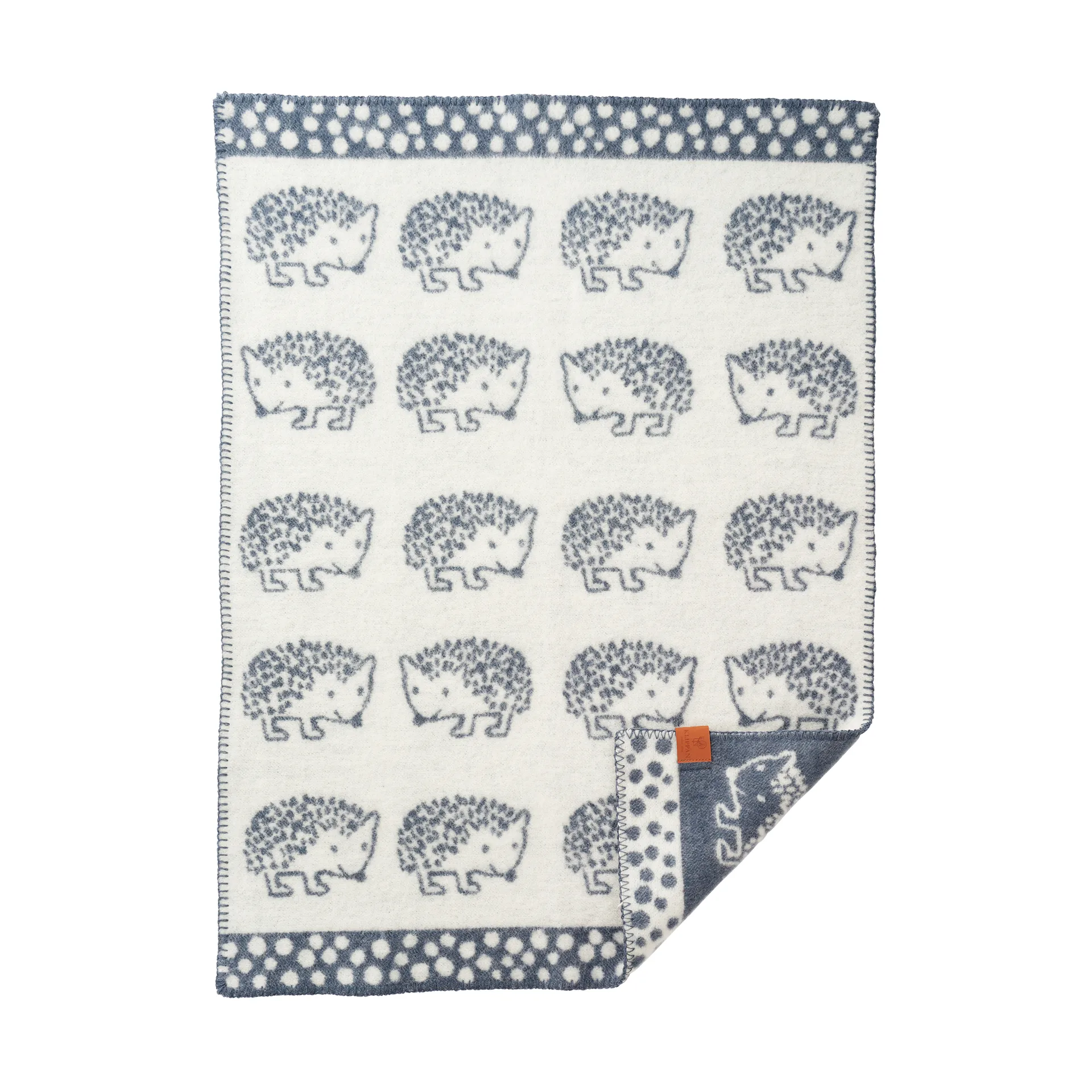 Hedgehog baby blanket 65x90 cm, Blue Klippan Yllefabrik