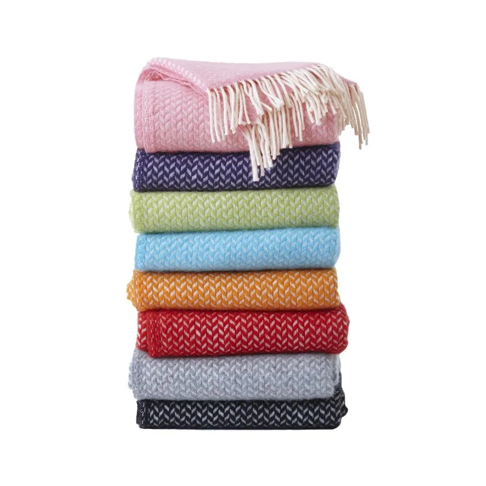 Polka wool throw, black Klippan Yllefabrik