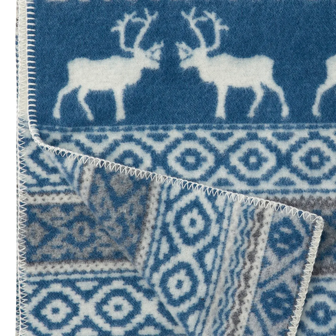 Sarek wool throw, blue-grey Klippan Yllefabrik
