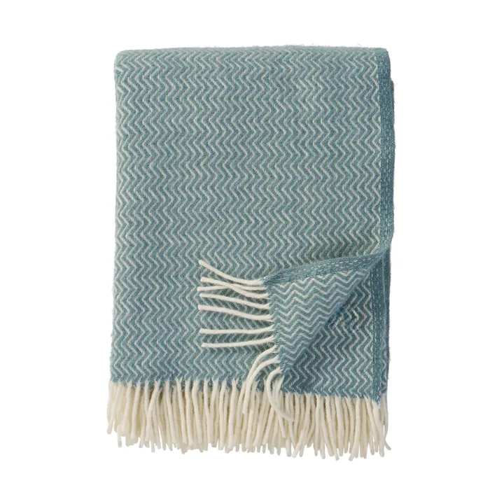 Sorbet wool throw 130x200 cm - Silky blue - Klippan Yllefabrik