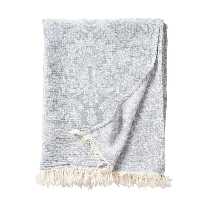 Sunflower cotton throw 140x200 cm - Dark denim - Klippan Yllefabrik