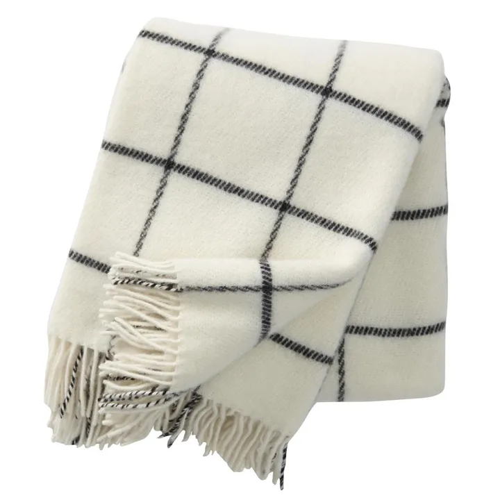 Vinga wool throw - white - Klippan Yllefabrik