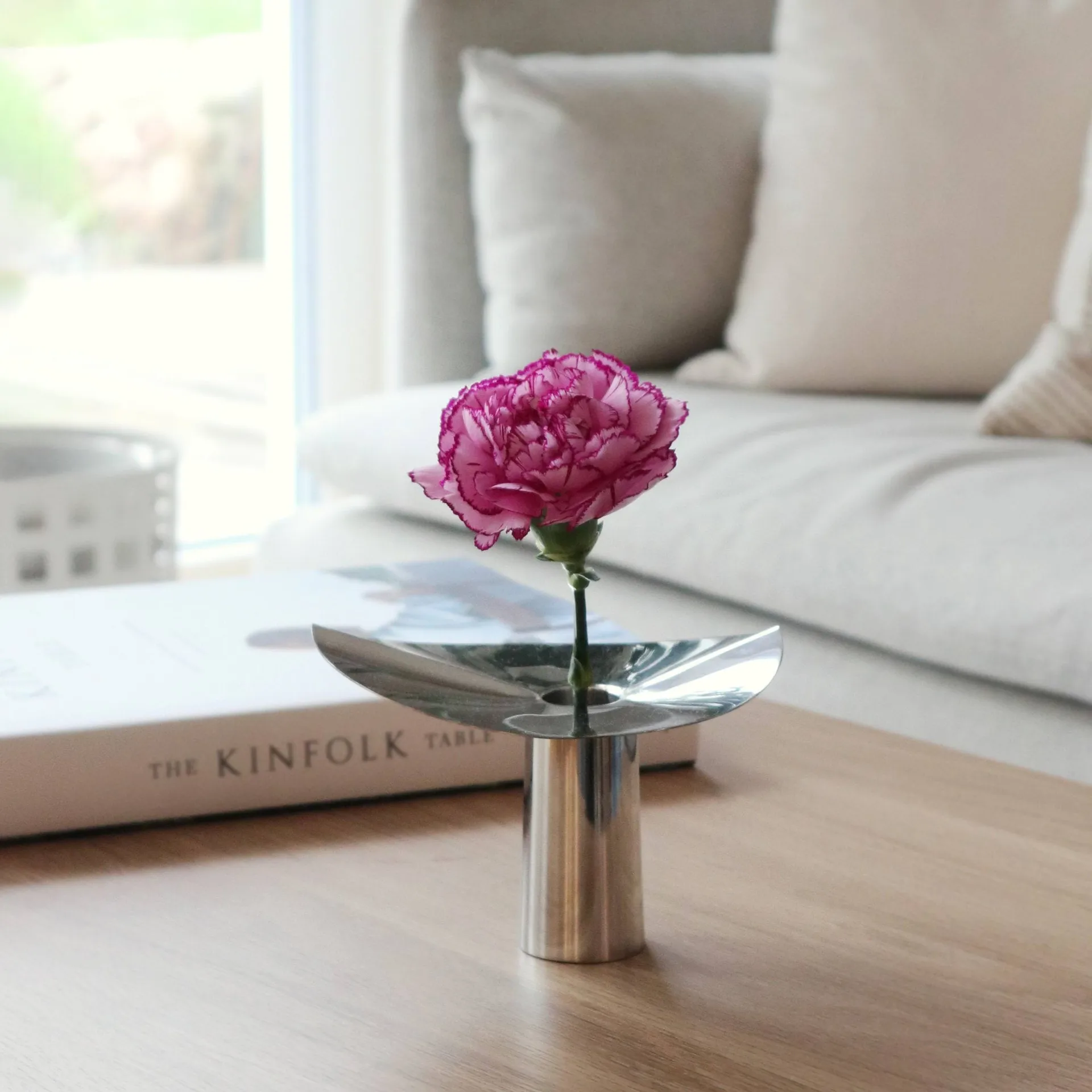 Löv vase-candle holder, Stainless steel. 10 cm KLONG