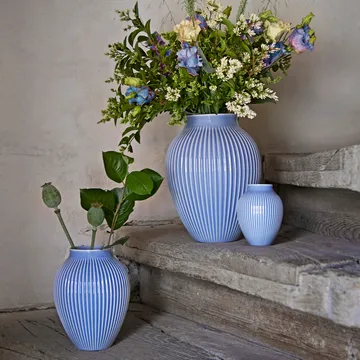 Knabstrup vase ribbed 27 cm - lavender blue - Knabstrup Keramik