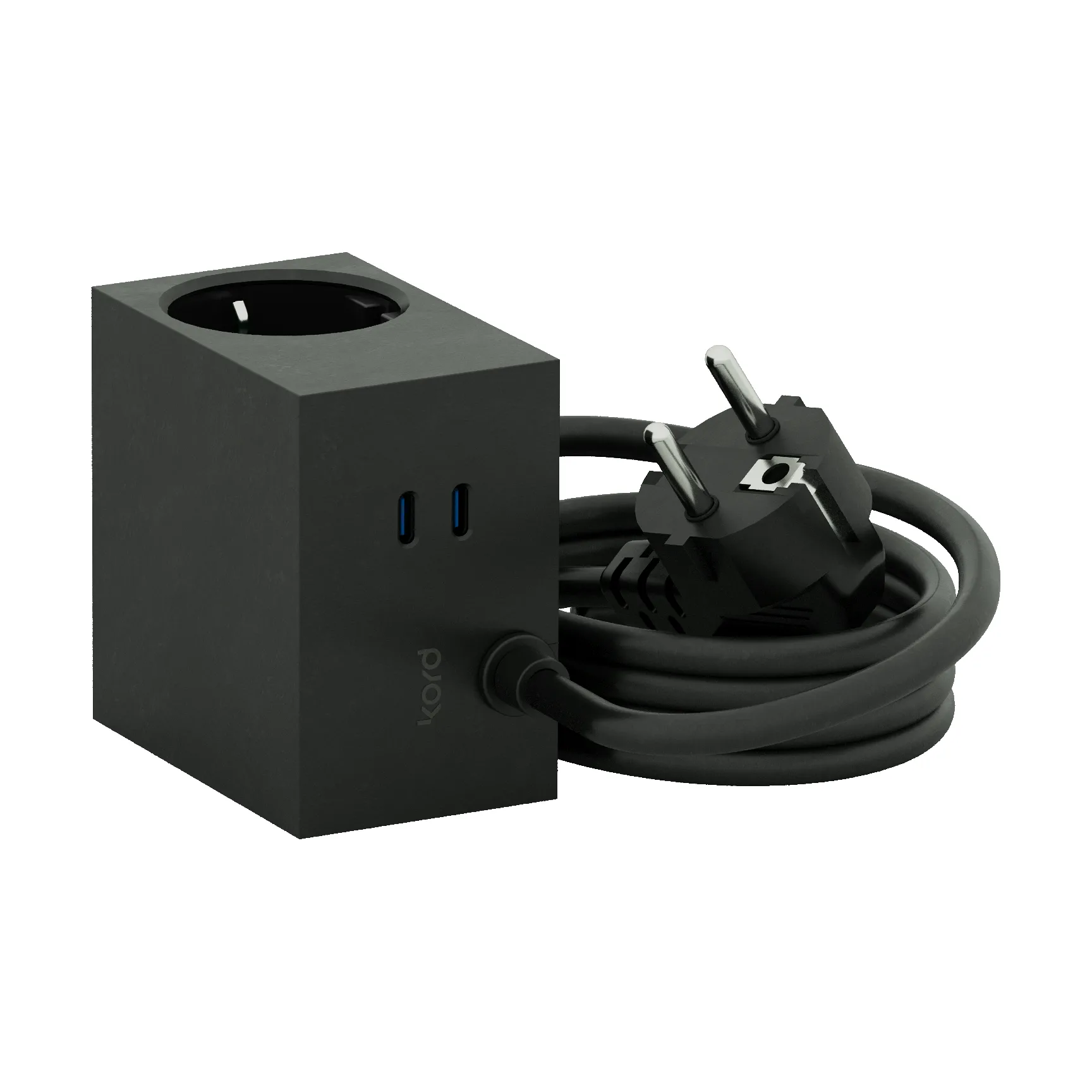 Cuboid+ power strip USB-C 30W 2 m, Black Kord
