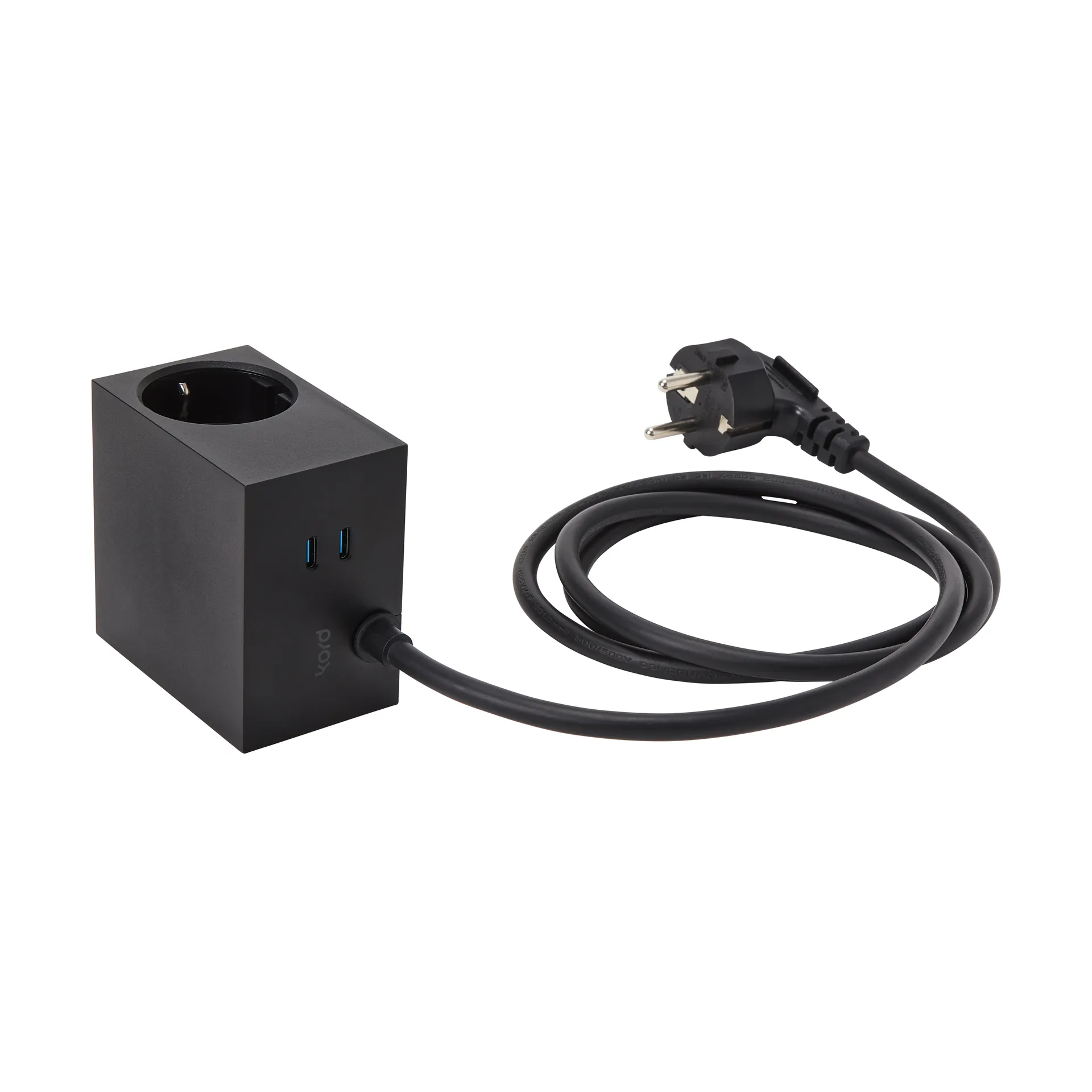 Cuboid+ power strip USB-C 30W 2 m, Black Kord