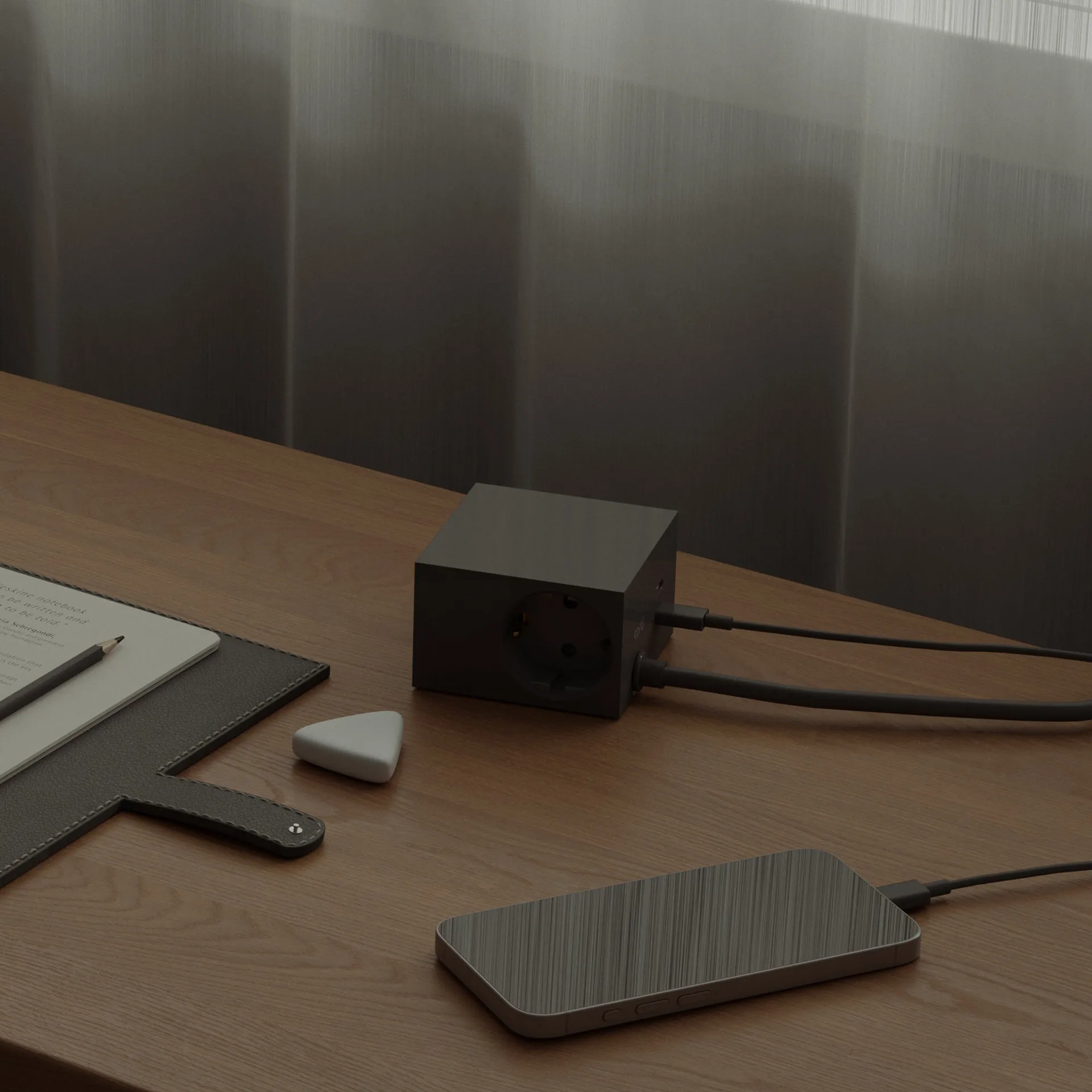 Cuboid+ power strip USB-C 30W 2 m, Black Kord