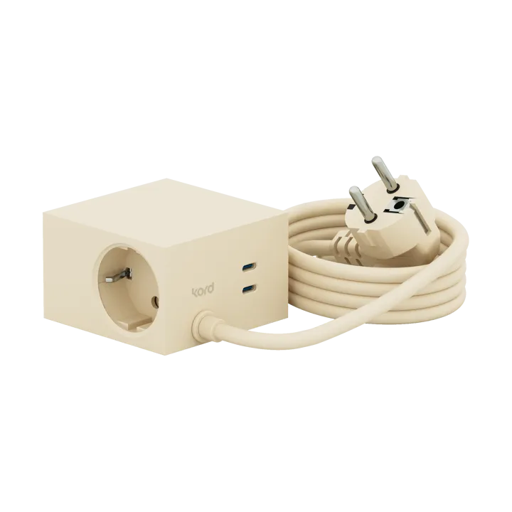 Cuboid+ power strip USB-C 30W 2 m - Pearled Ivory (white) - Kord