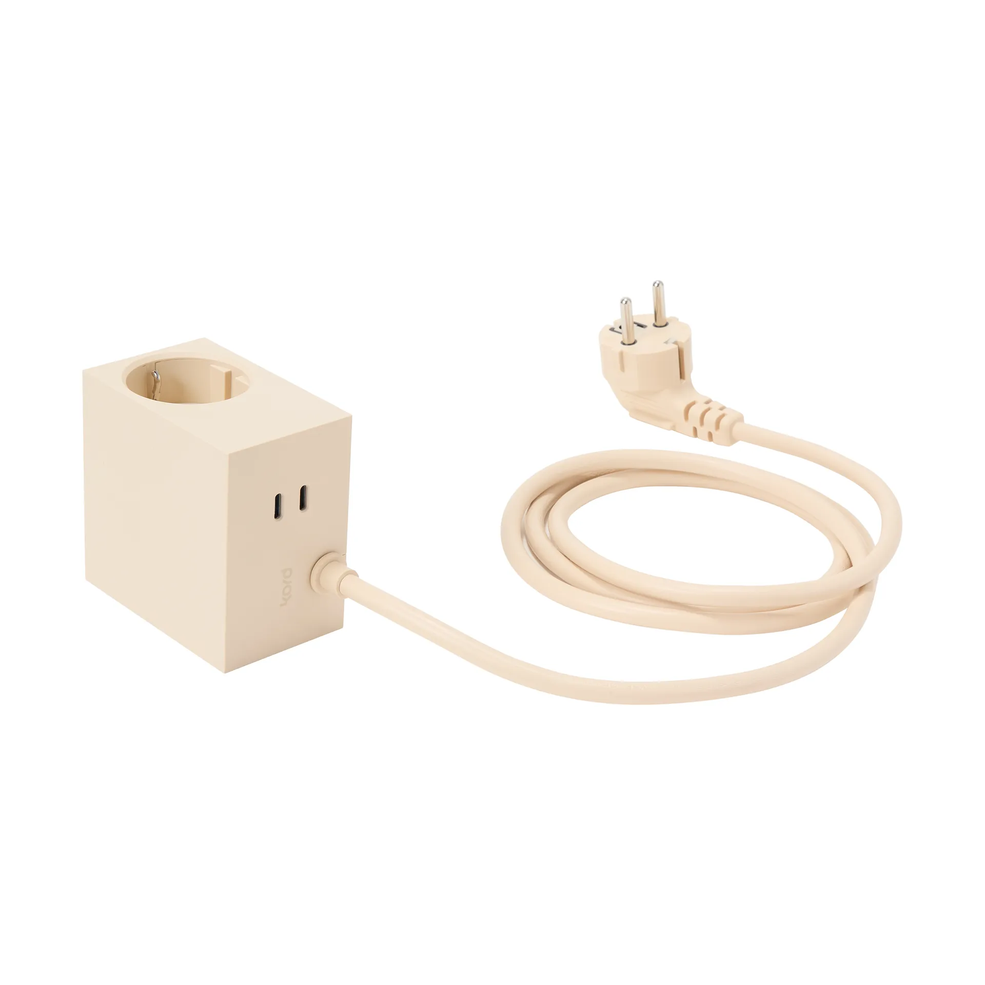 Cuboid+ power strip USB-C 30W 2 m, Pearled Ivory (white) Kord