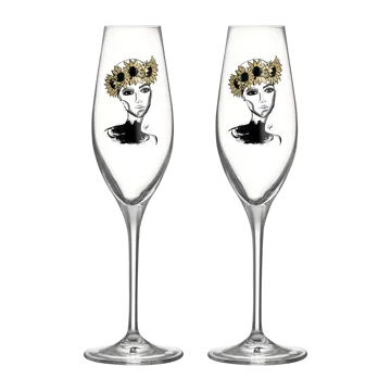 All about you champagne glass 24 cl 2-pack - Let's celebrate you - Kosta Boda