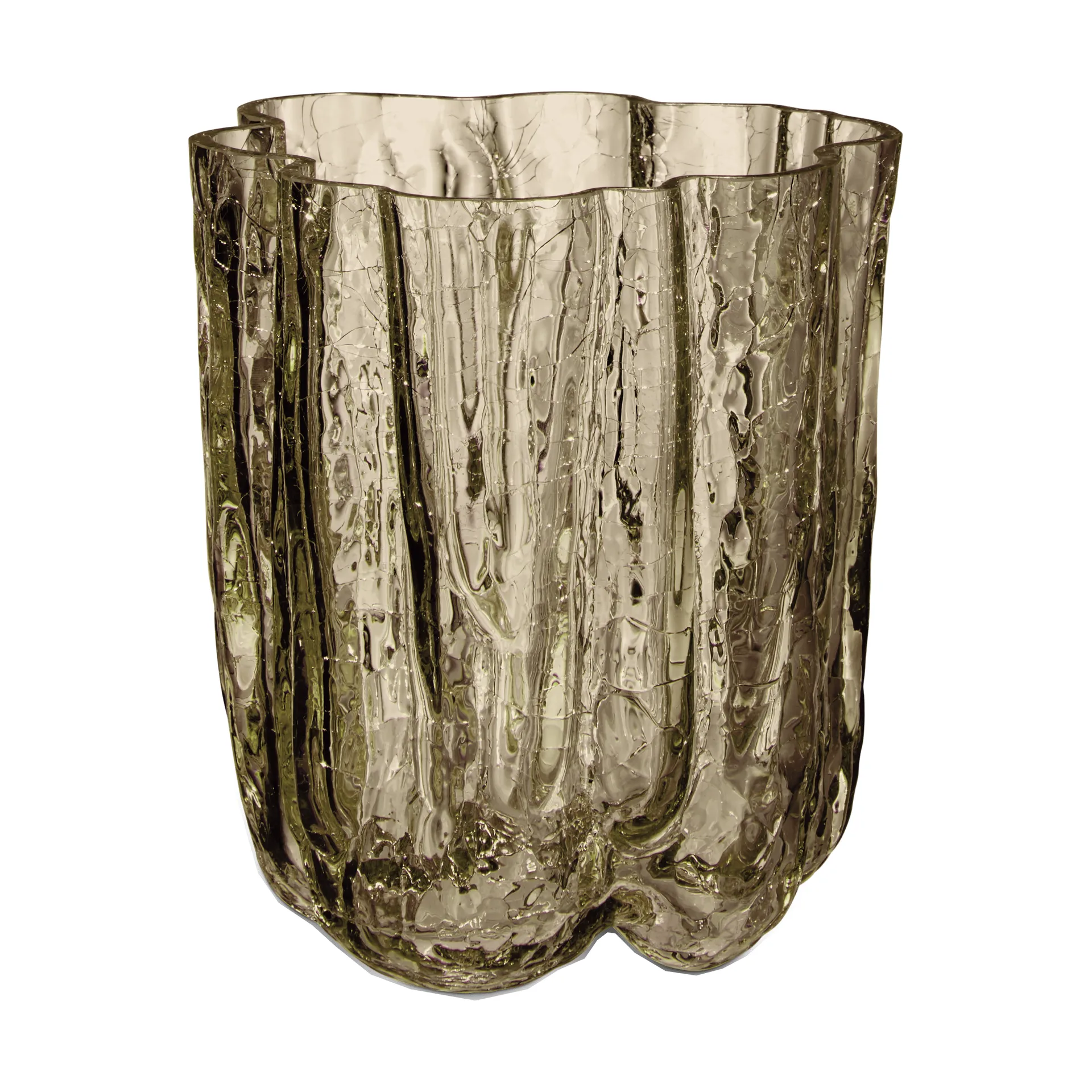 Crackle vase 12,1 cm, Taupe Kosta Boda