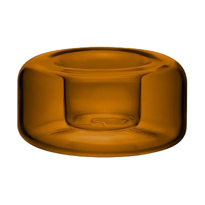 Happy candle holder 4.7 cm - Amber - Kosta Boda