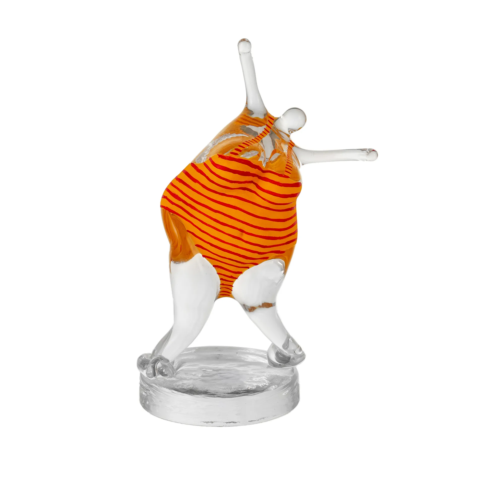 KE 'Badlycka' glass sculpture, yellow-red Kosta Boda