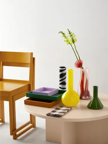 Lab cylinder vase 30 cm - Black-white - Kosta Boda