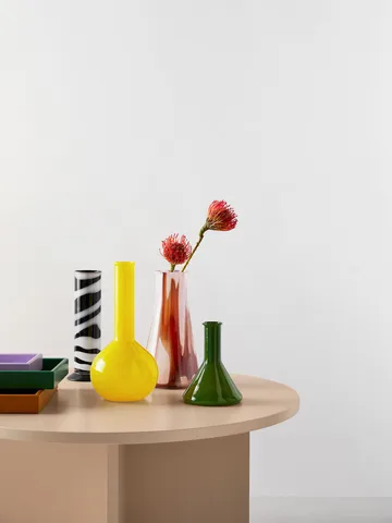 Lab cylinder vase 30 cm - Black-white - Kosta Boda