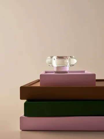 Orion tealight holder Ø11x6,3 cm - Pink - Kosta Boda