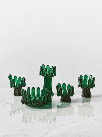 Sunflower candle holder 11.5 cm - Emerald green - Kosta Boda