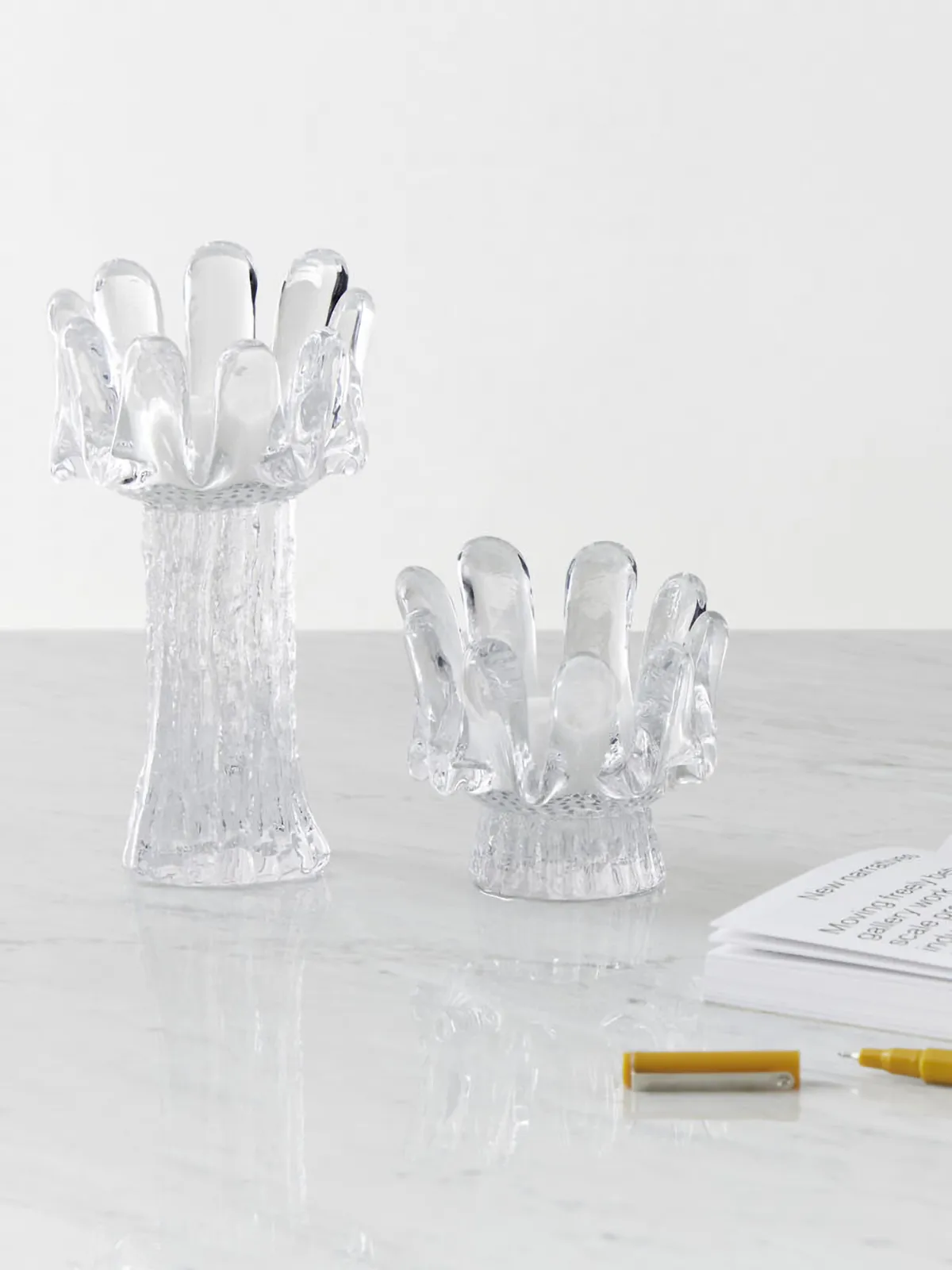 Sunflower candle holder 18 cm, Clear Kosta Boda