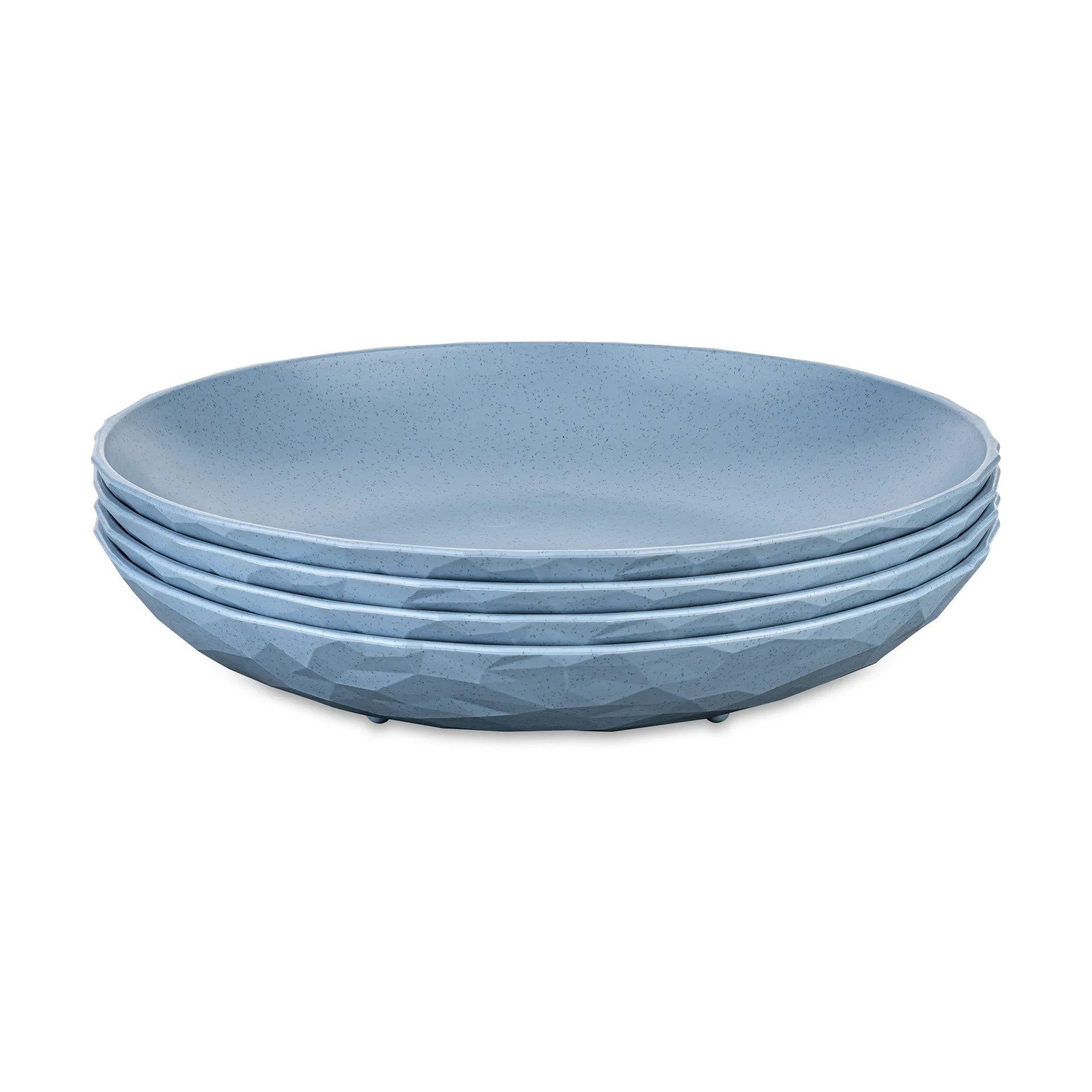 Club deep plate Ø22 cm 4-pack biocircular thermoplastic, Nature flower blue Koziol