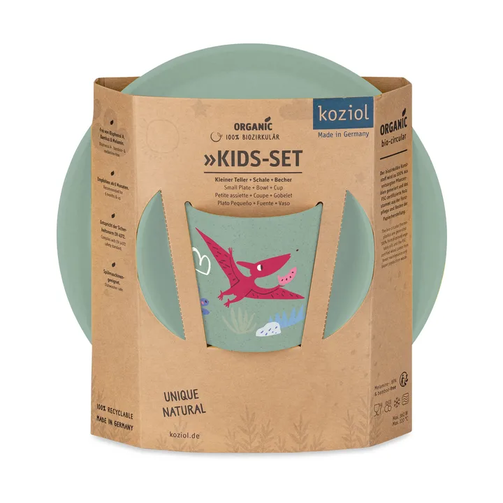 Connect children's dinnerware 3 pieces - Dinosaur - Koziol