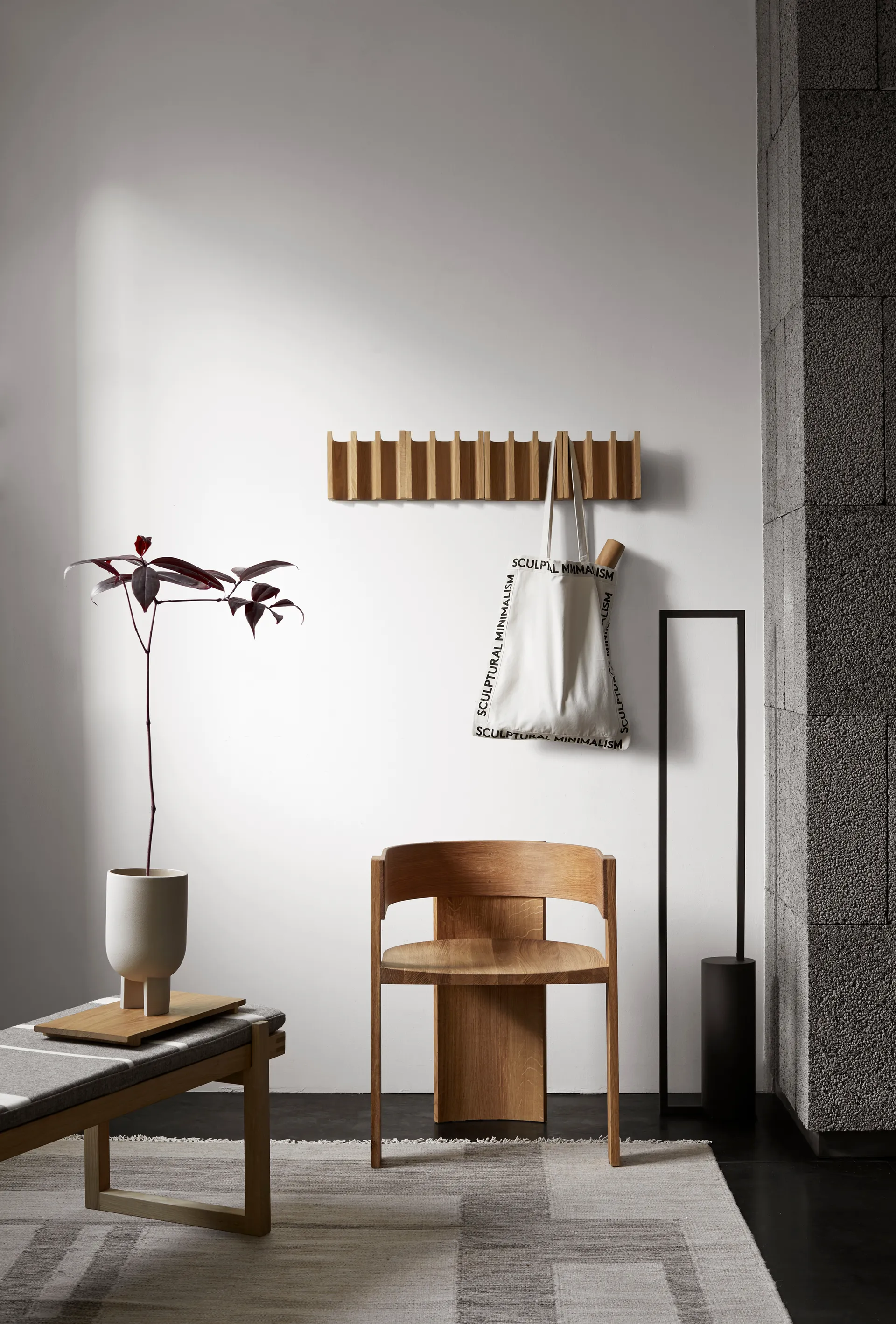 Collector chair, Warm lacquered oak-walnut Kristina Dam Studio