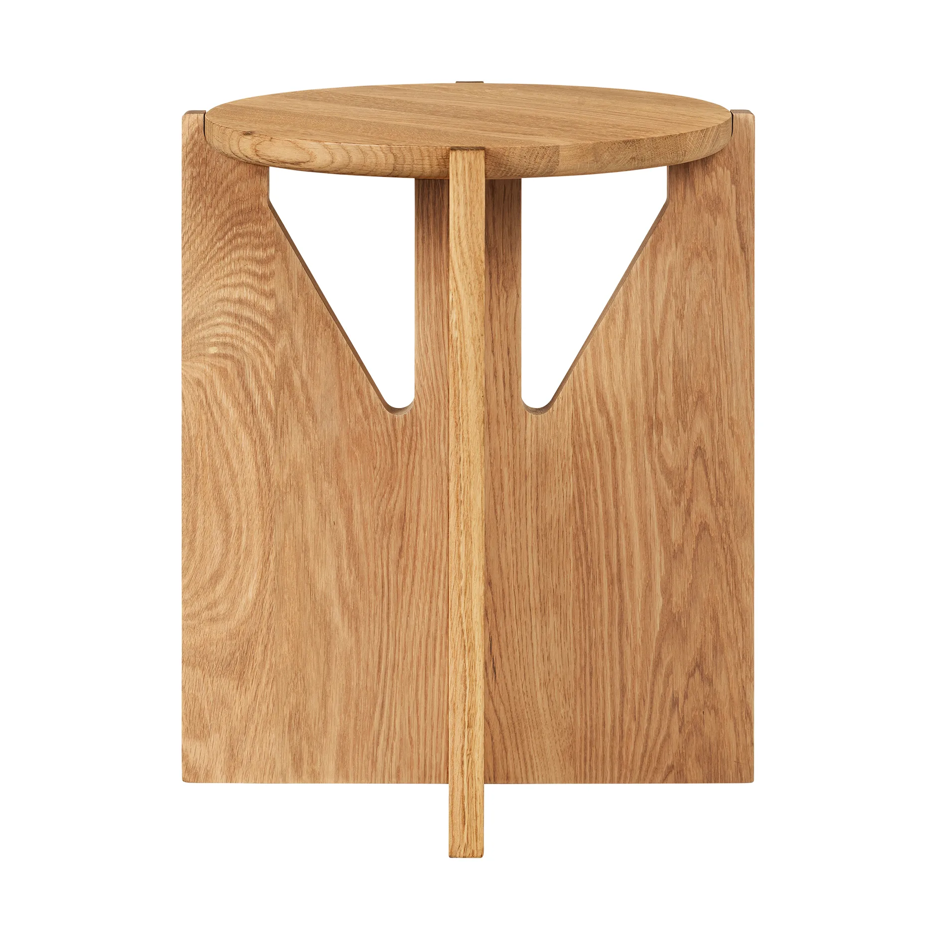 Simple round stool Ø36 cm, Warm lacquered oak Kristina Dam Studio