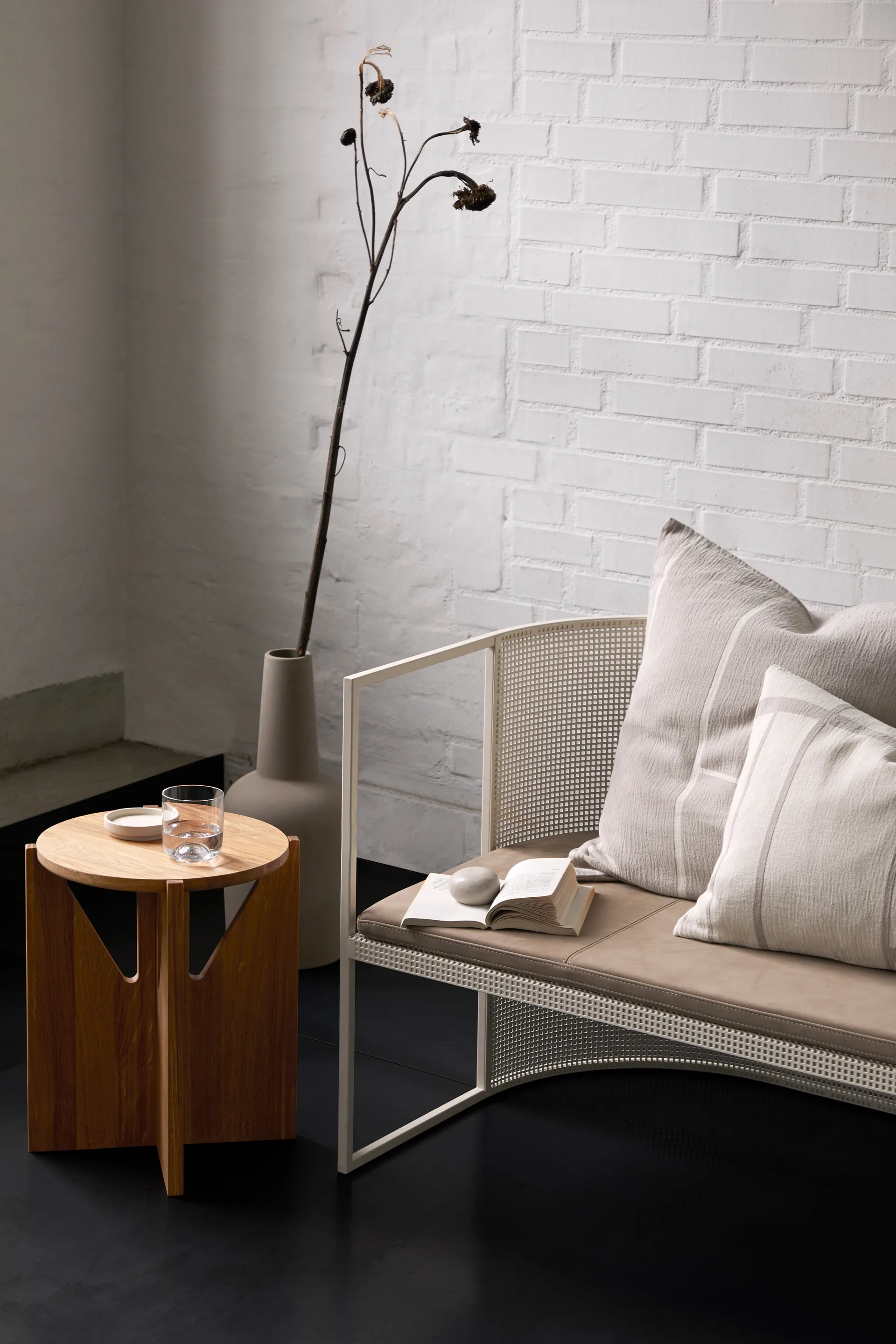 Simple round stool Ø36 cm, Warm lacquered oak Kristina Dam Studio