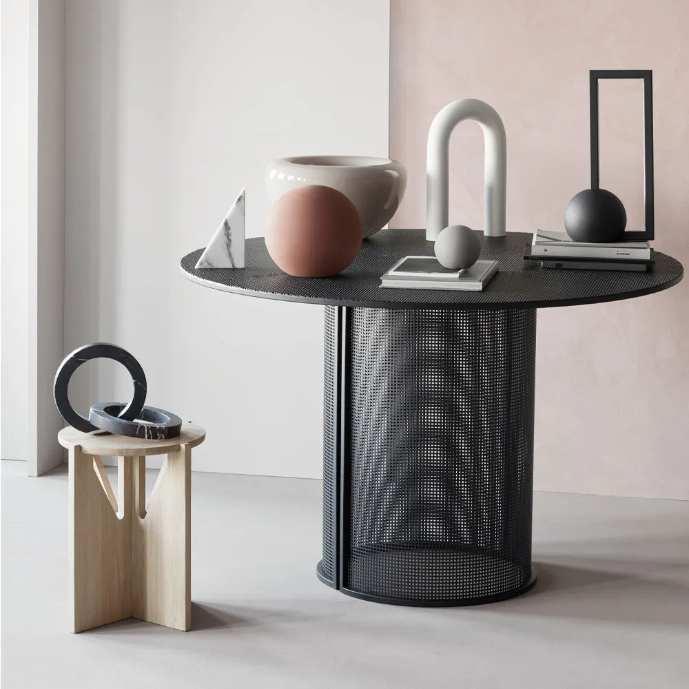 Stool round stool, Oak black, Ø36x42 cm Kristina Dam Studio
