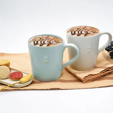 Abeille ceramic mug 2-pack - Blue - La Rochère